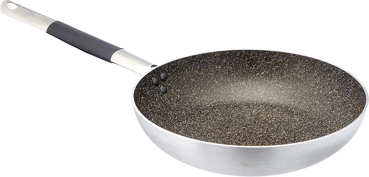 Hoge koekenpan Aluminium pan Koken en bakken Puur aluminium 28 cm Zilver