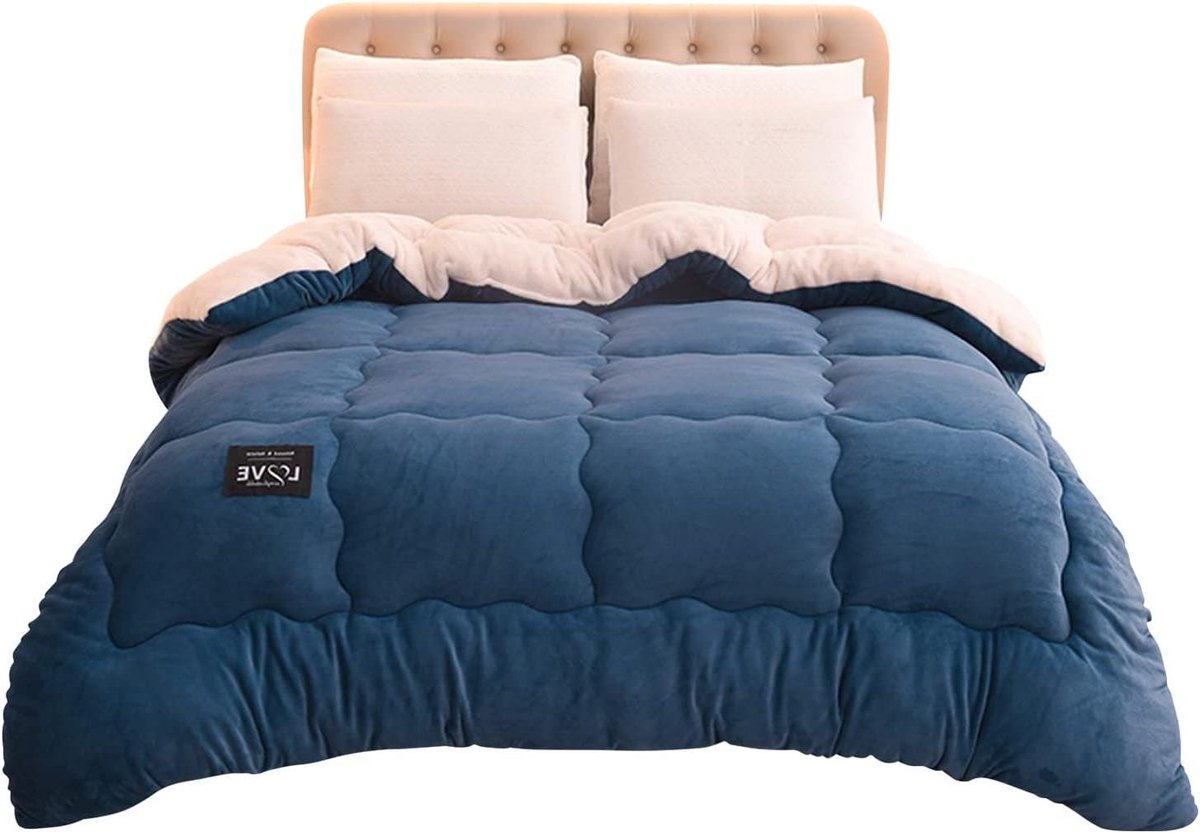 Zachte Pluche Deken - Warme Sherpa - Comfortabel Ontspannen - Dubbelzijdig AB-fleece - Niet Gespecificeerd - Blauw