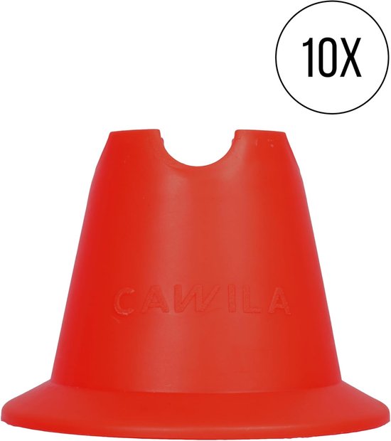 Mini Pylonen Set - Trainingskegels Horden - Sporttraining Parcours - Met Stang Uitsparingen - 10 cm Hoog - Rood van MINI — afbeelding 2