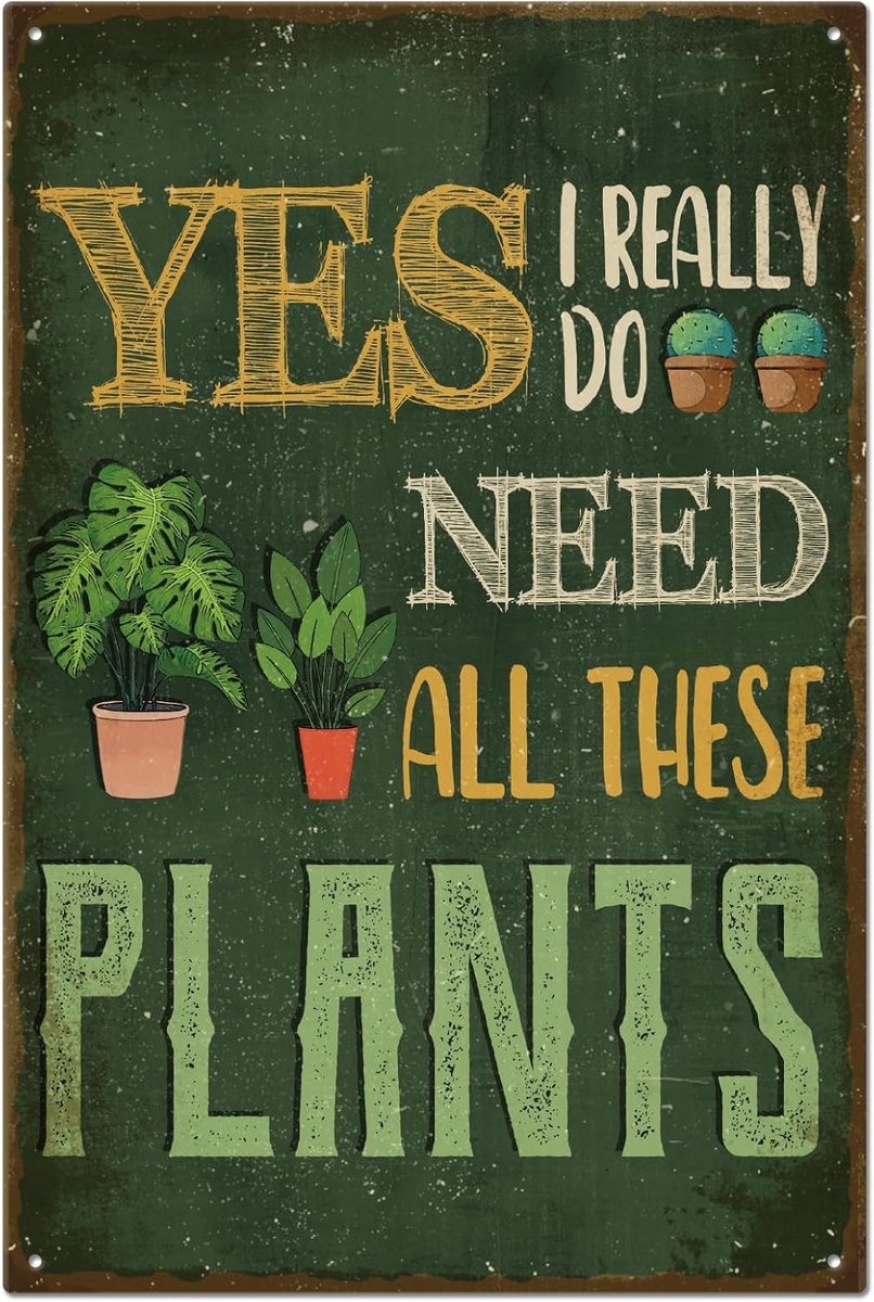 Vintage plant grappige tekst metalen tinnen bord voor garage man gepersonaliseerde borden tuin grot borden kunst plaquette poster muur decor voor thuis keuken bar club 8 × 30 cm