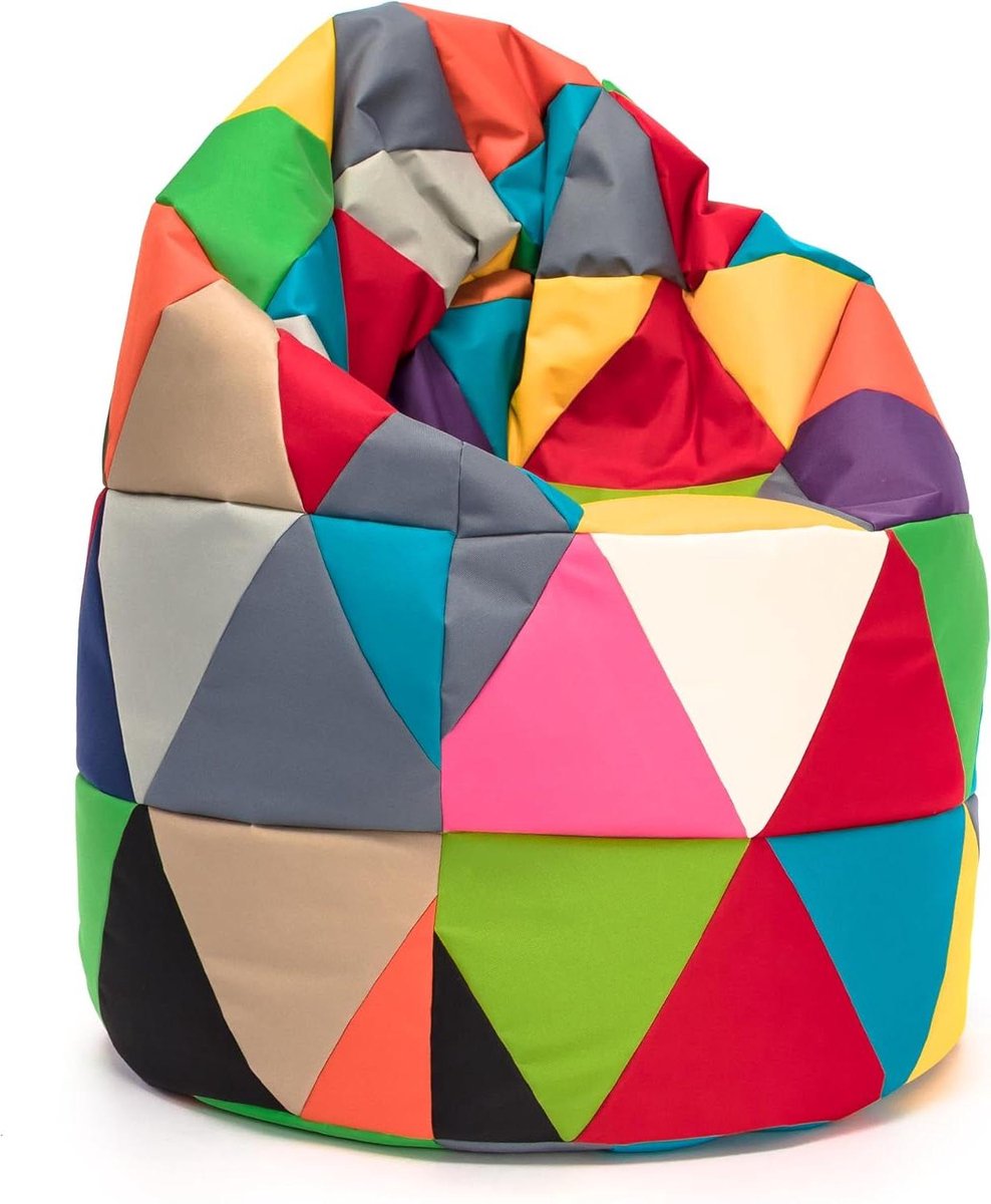 Zitzak XL - Poef Zitzak - Ontspannen Buiten - Patchwork Design - 85 x 135 cm - Veelkleurig