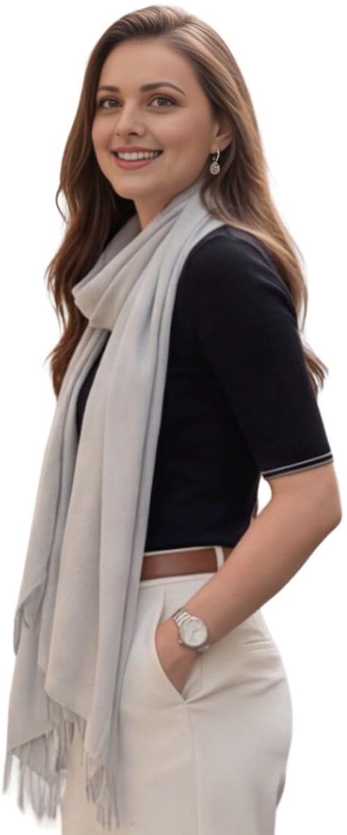 Zomersjaal voor dames, kasjmier, dunne halsdoek, stola, 200 x 70 cm, licht transparant, effen, omslagdoek voor zomer, lente, casual, zakelijke stijl, bruiloft, cadeau voor jou