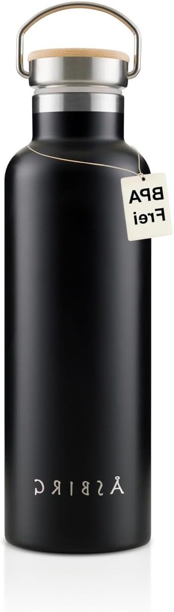 Thermosfles - Drinkfles - Dranken Koel Houden - Tot 24 Uur Isolatie - 750ml - Zwart