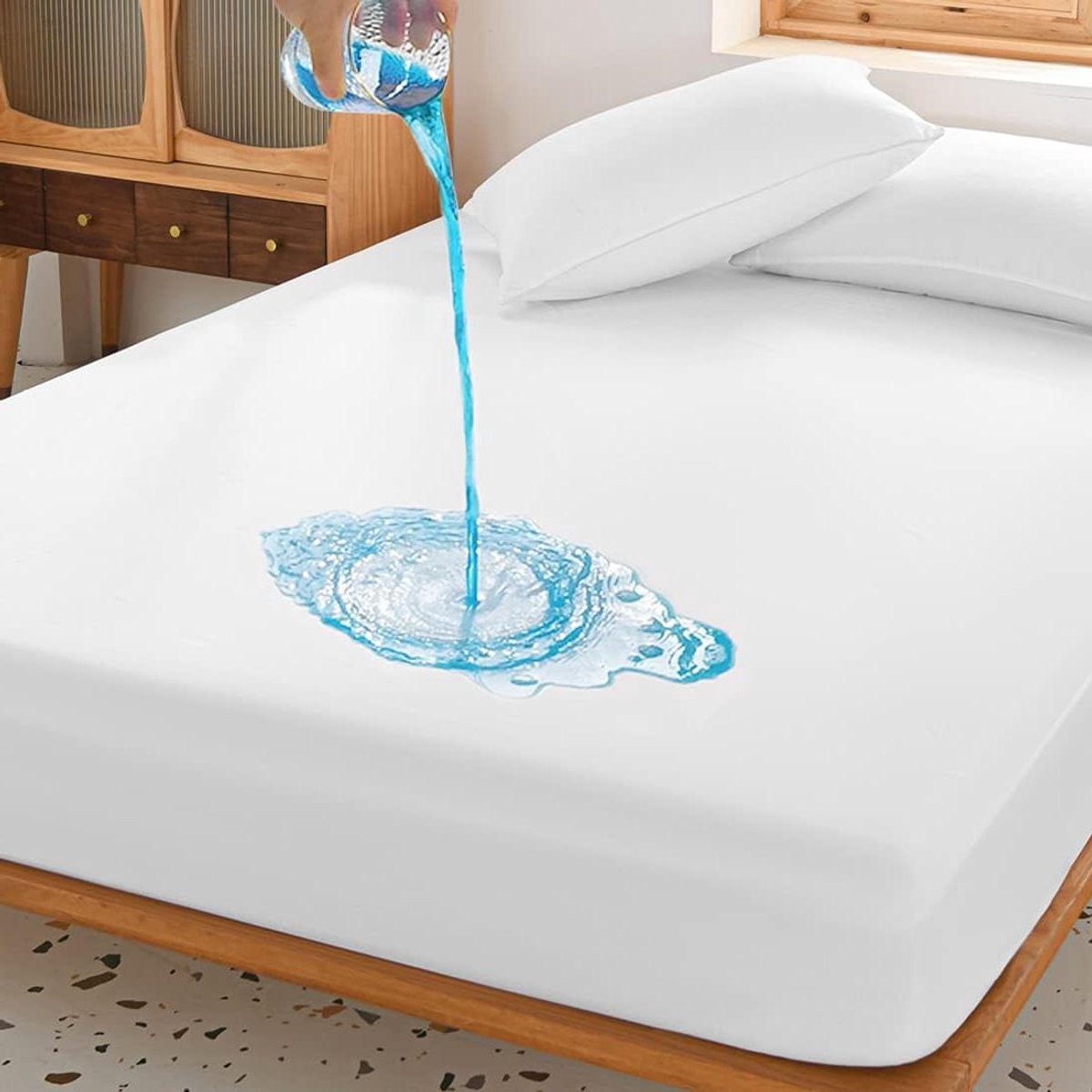 Hoeslaken Waterdicht - Matrasbeschermer Ademend - Matras Droog Houden - TPU Vochtbarrière - 60 x 120 cm - Wit