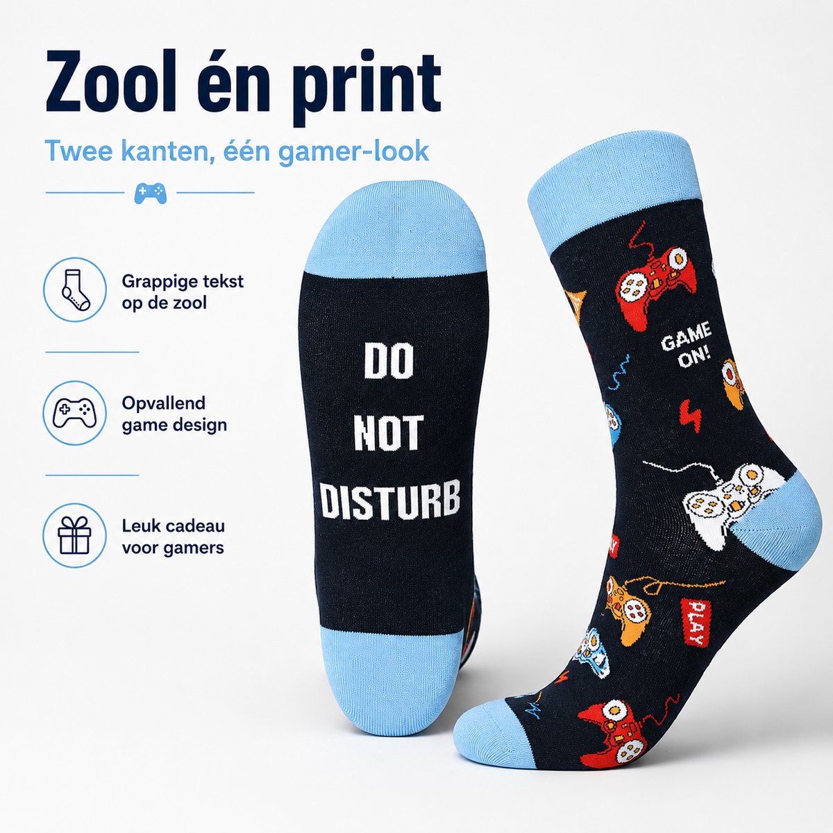 Malinsi® Grappige Sokken - I'm Gaming, Do not Disturb - Leuke Huissokken Heren - Gekke Cadeaus Cadeautjes Volwassenen - Funny Socks met Tekst - Cadeau voor Hem Mannen Papa Vader - Vaderdag Geschenk Kados Vaderdagcadeau Verjaardag Giftset — cadeau in Mode & Accessoires - foto 7