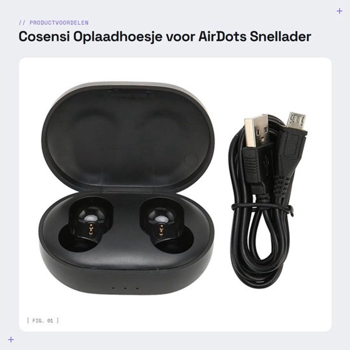 Dailygoods - Oplaadhoesje voor AirDots - Snellader voor oordopjes