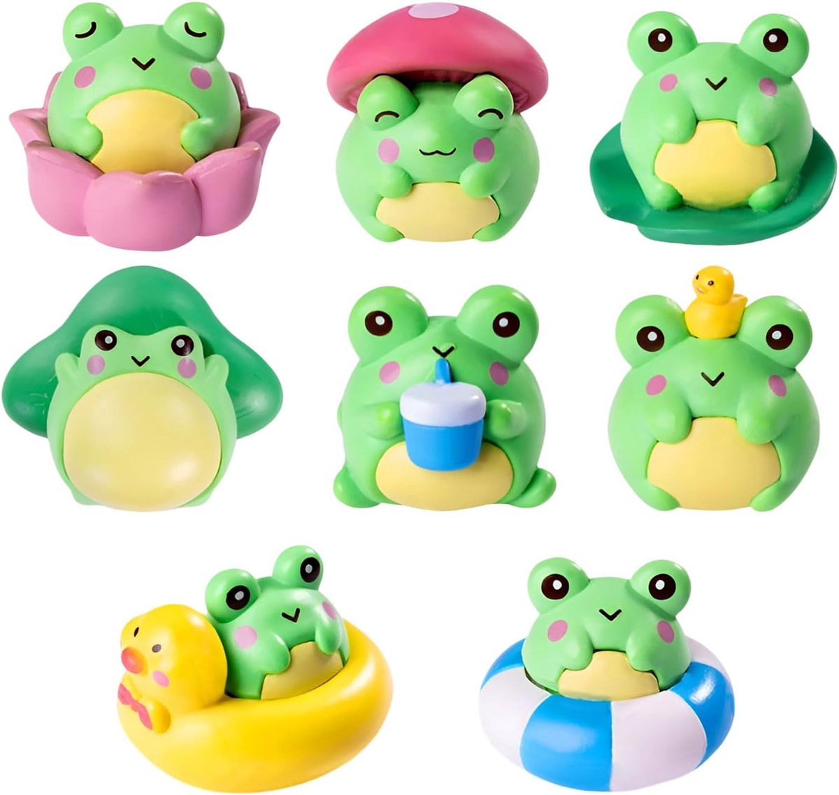 8 Stuks Mini Hars Kikker Beeldjes Kleine Fijne Hars Dieren Voor Verbergen Tuin Miniaturen Kikker Standbeeld Voor Micro Fee Tuin Landschap Accessoires