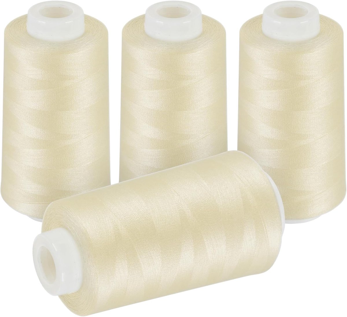 ilauke 4 grote kegels overlockgaren naaidraad, 40/2 elk 3000 yard (2743 meter) 100% polyester garen, naaidraad voor overlock-naaimachines, handnaaien, naaiwerk, quilten, patchwork, kleding (lichtkaki)