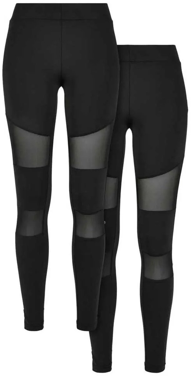 Urban Classics - Ladies Tech Mesh 2-pack Sportlegging - 5XL - Zwart van Urban Classics — afbeelding 2