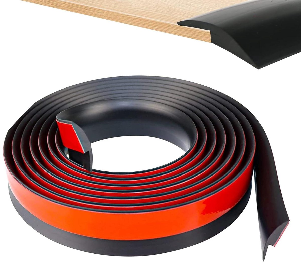 Zelfklevend PVC Vloerovergangsprofiel - Zwart, Hoogtecompensatie 5 mm, Lengte 2 m