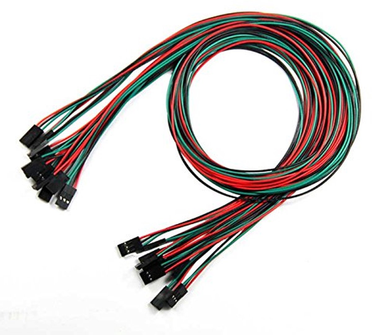 10 Stuks 70 cm 3-Pins Vrouwelijk naar Vrouwelijk Jumper Draad Dupont Kabel voor 3D-Printers en Arduino