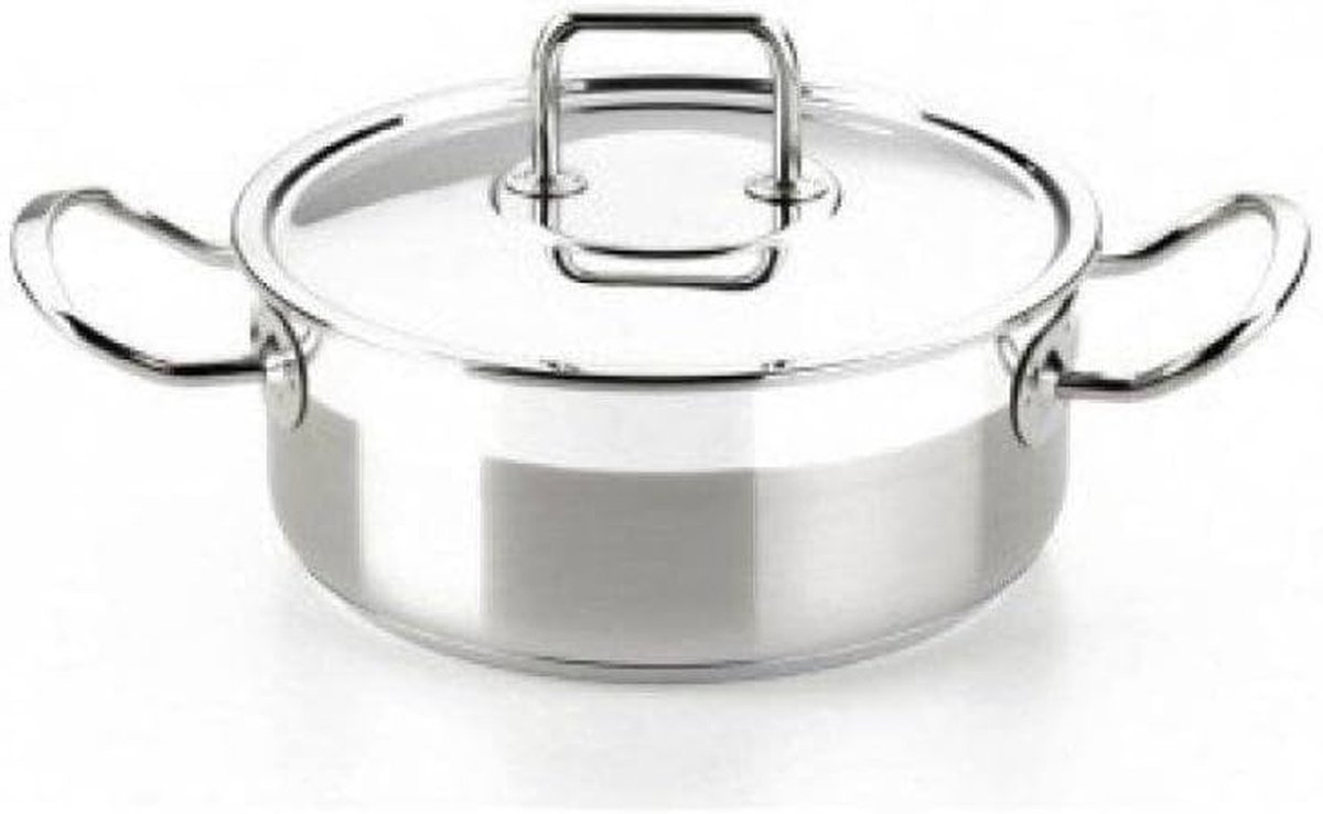 RVS Braadpan met Deksel 16 cm - Hoge Kwaliteit Kookpan voor Inductie