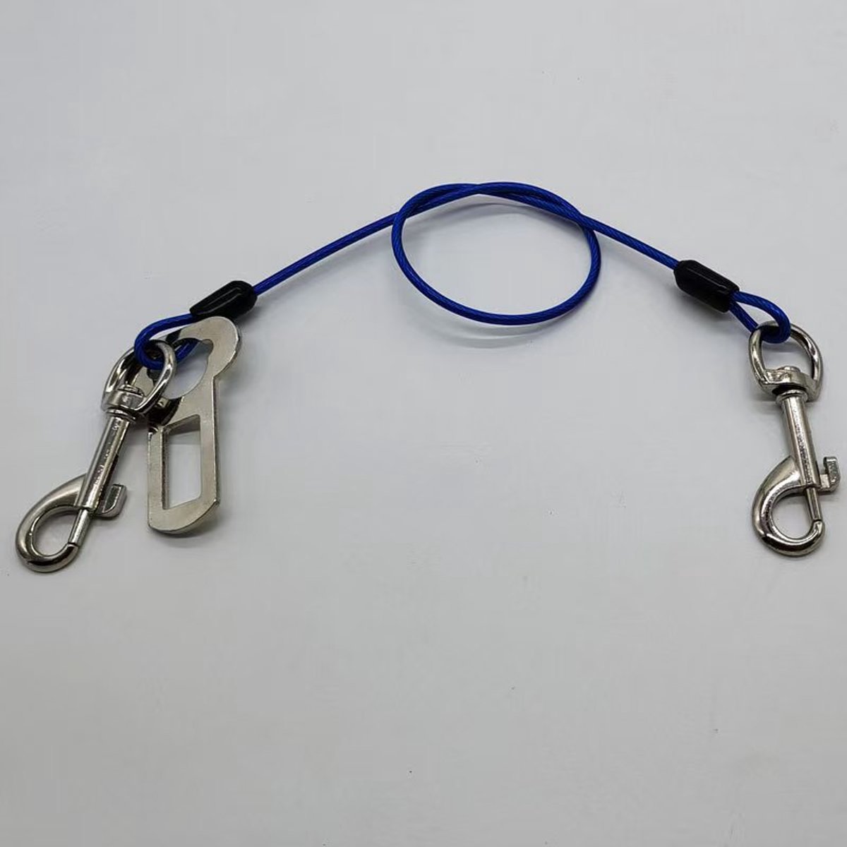 2 stuks Kauwbestendige stalen autogordels voor honden, geschikt voor alle rassen,blauw (40 cm , 4 mm)