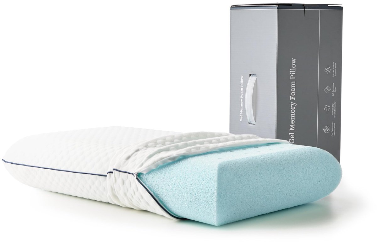 Gel Memory Foam Kussen - 1 Pack King Size - Geventileerd - Wasbare Cover, Wit