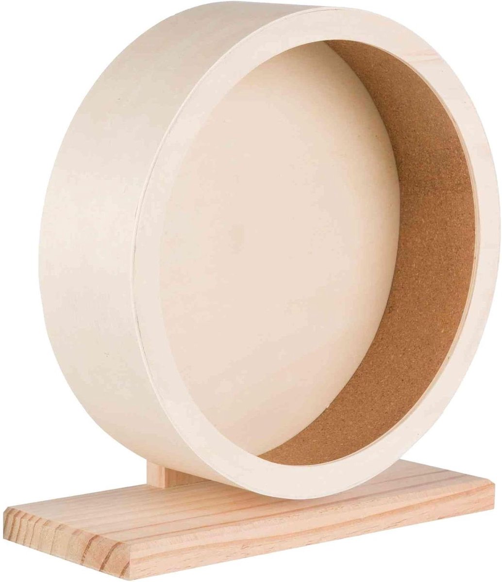 Houten Loopwiel - Looprad Knaagdier - Dieren Beweging - Stille Kogellagers - 28 cm Diameter - Bruin