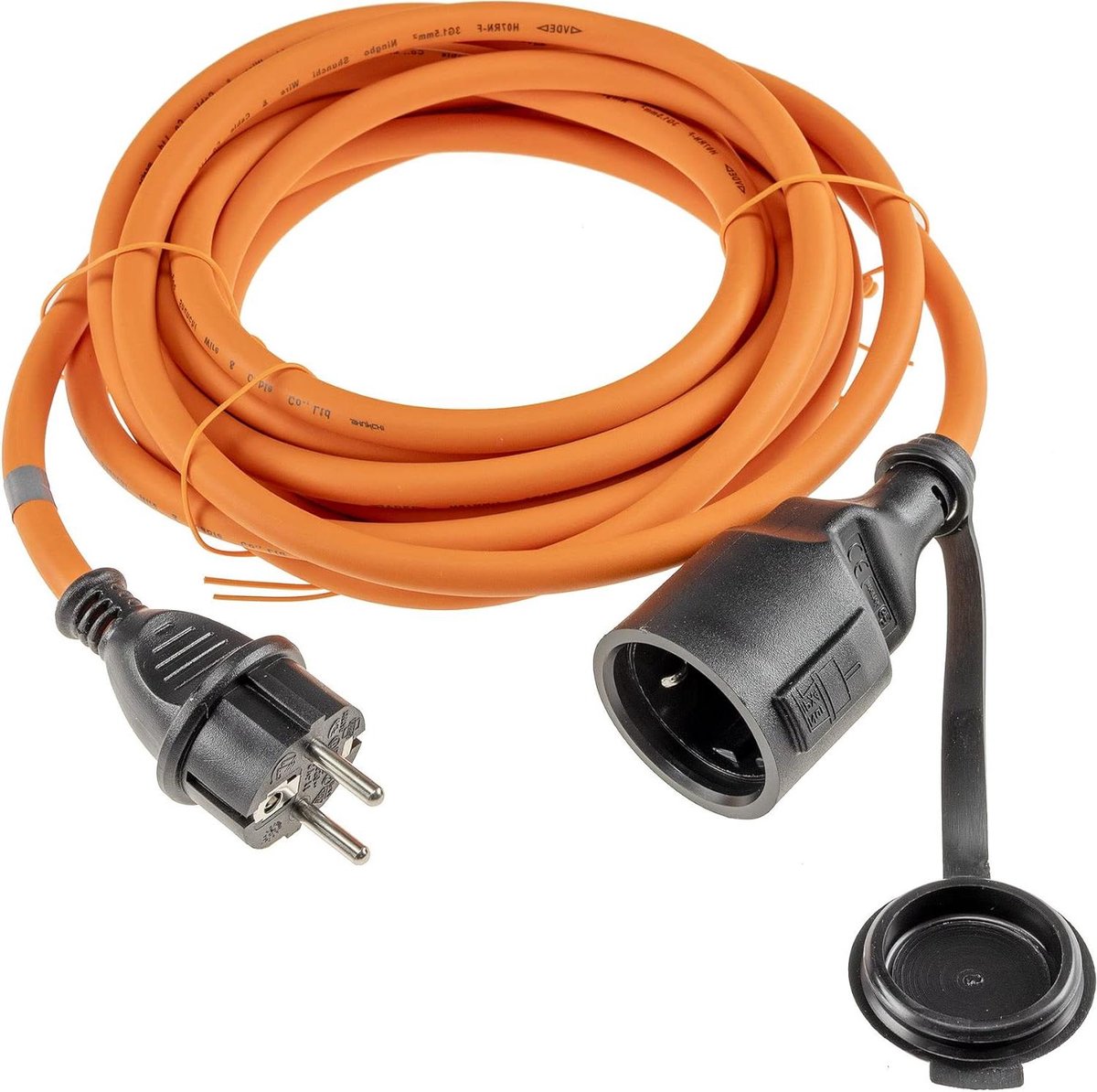 Verlengkabel Rubber - Stroomkabel Buiten - Tuin Werk - Spatwaterdicht IP44 - 5 meter - Oranje