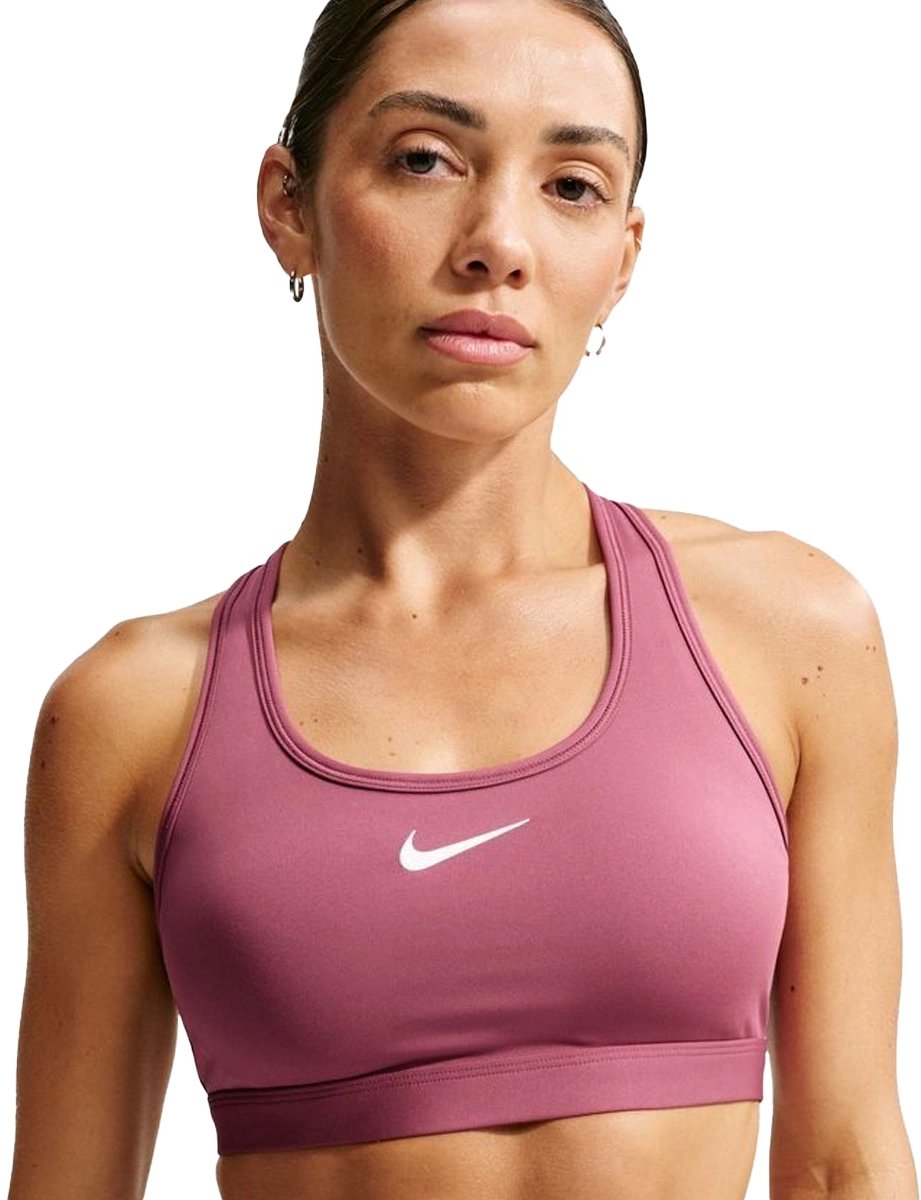 Nike Swoosh Medium Support Sport-bh Dx6821-654 - Kleur Rood - Maat M