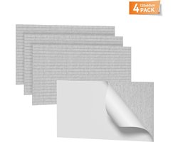 Akoestische Panelen 4 Stuks 120x60 cm – Geluidsabsorberende Wandpanelen van Polyester – Wanddecoratie voor Studio, Kantoor en Thuisbioscoop – Lichtgrijs