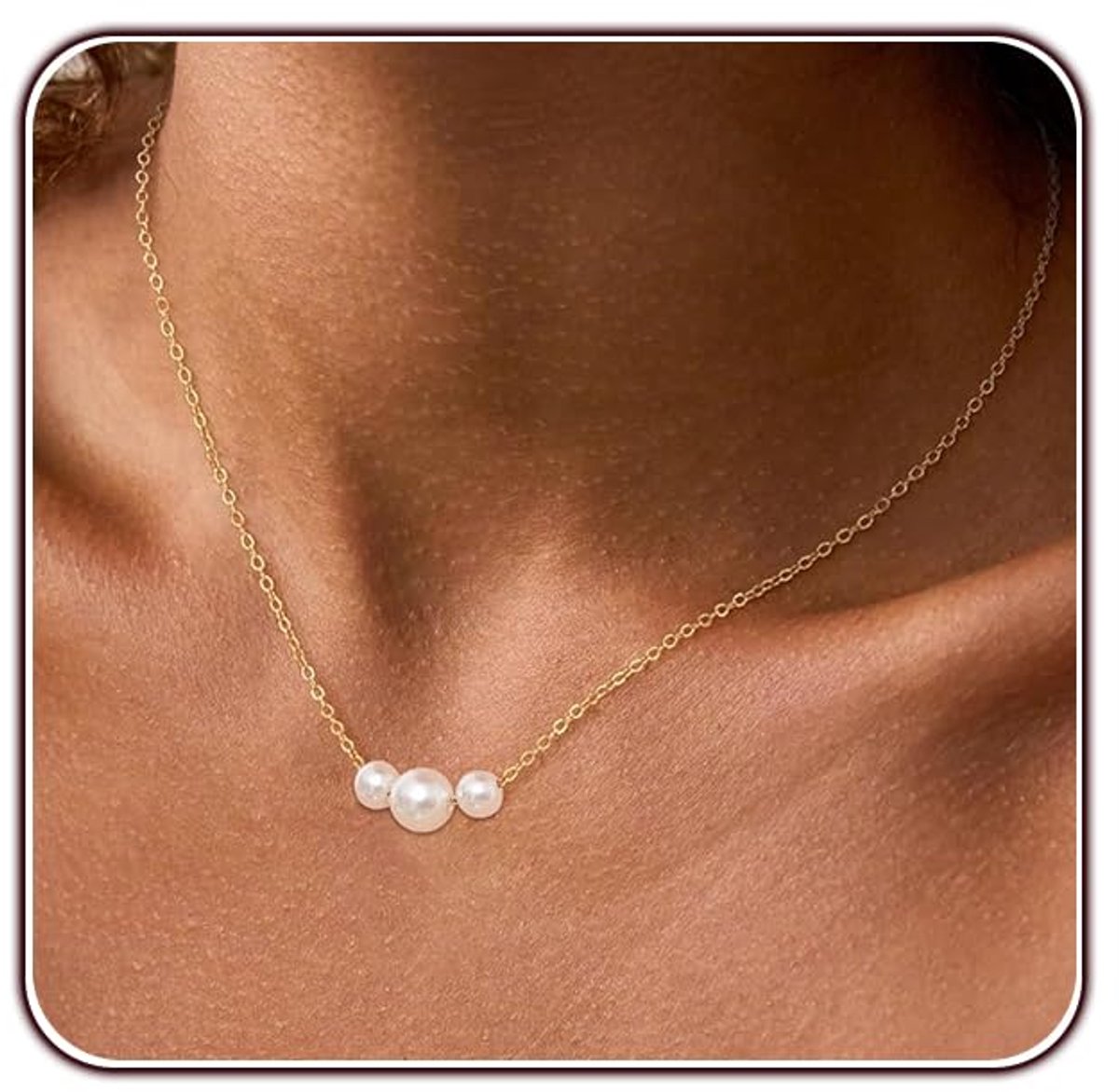 Parelkettingen voor vrouwen, gouden ketting met witte parel, hanger, bedel, collier, sieradensets, geschenken voor meisjes en dames