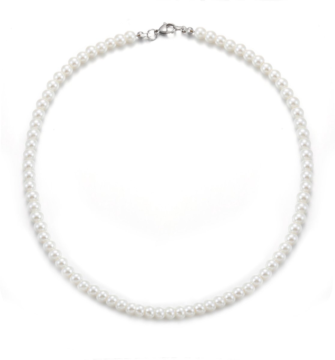 Parelketting heren dames halsketting witte ronde faux parelketting 40/45/50/55/60 cm lange parelketting parels sieraden geschenken voor mannen vrouwen