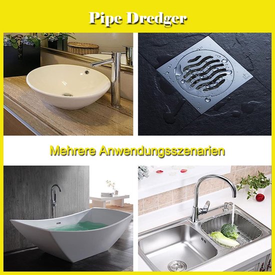 10 stuks afvoerontstopper, leidingsontstopper, Drainageboren, afvoerhaarvanger met eenvoudige bediening, pijpreiniger voor riool, keuken, douches — afbeelding 3