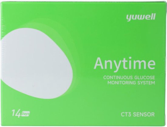 Yuwell Anytime CT3 Sensor, continue glucose meetsysteem voor 14 dagen.