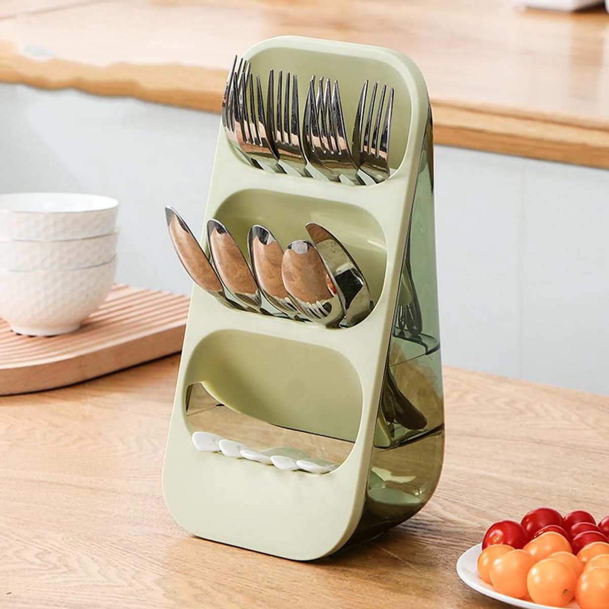 3-laags bestek drooghouder multifunctioneel, groen, 16 cm, 13,5 cm of 33,5 cm, keukengerei, kantoor