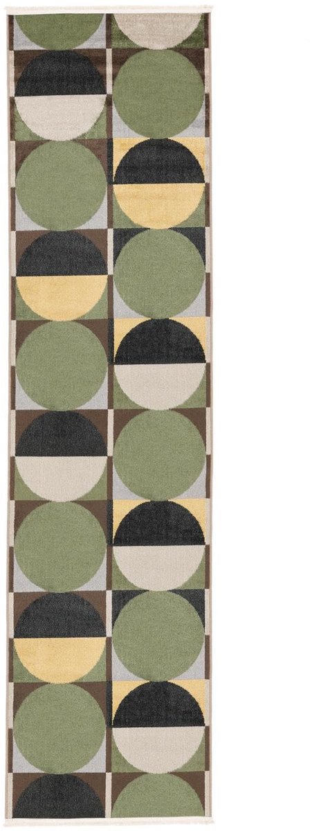 Vloerkleed, Moderne, 80 x 300 cm, Rechthoekig, Laagpolig, Woonkamer, Slaapkamer, Hal, Machinewas, Groen
