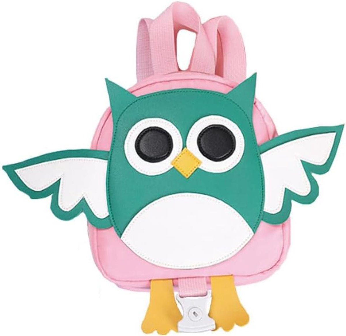 Peuter Rugzak met Teugels - Kinder Rugzak Veiligheidstas - Veilig Wandelen - Afneembare Harnas Riem - 22x8x26 cm - Roze