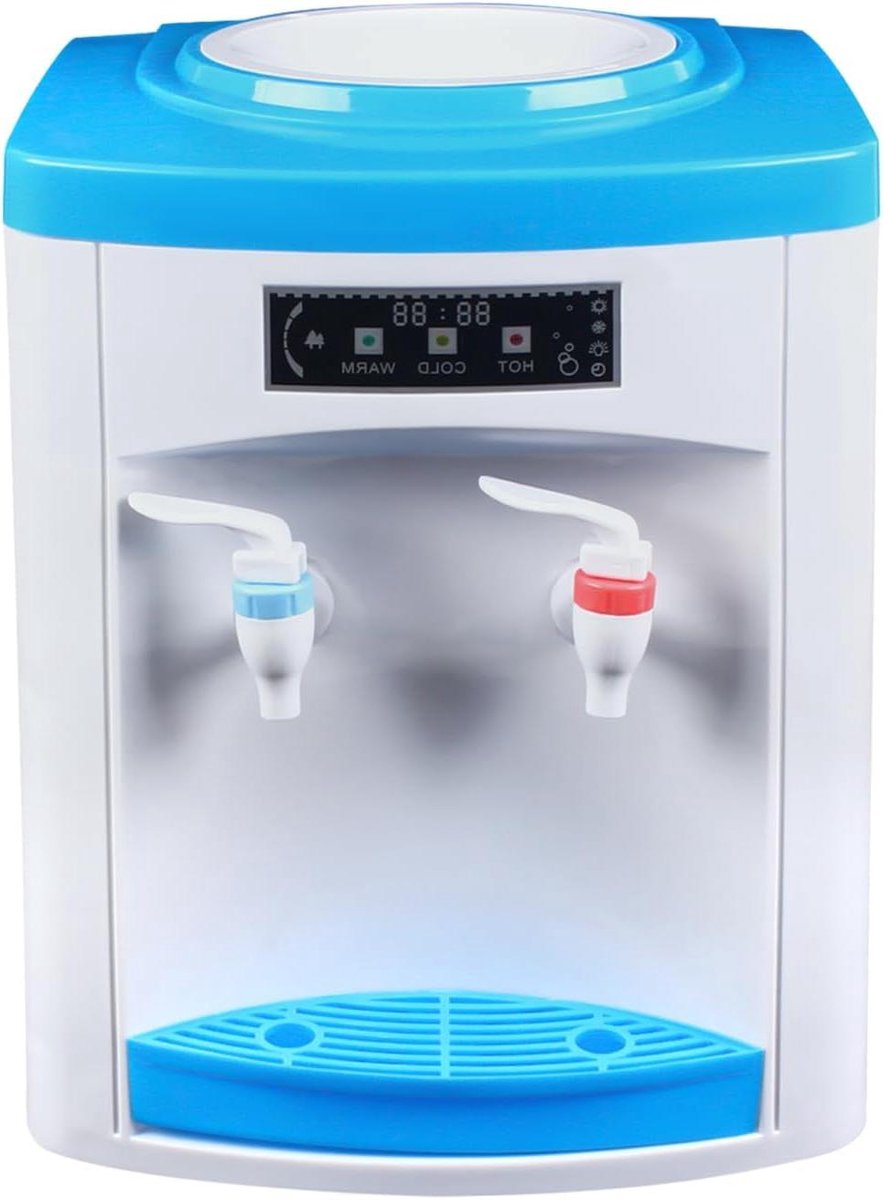 Elektrische Waterdispenser - Waterkoeler Drinkfontein - Thuis Kantoor - Efficiënt Verwarmen Koelen - 189 Liter - Wit Blauw