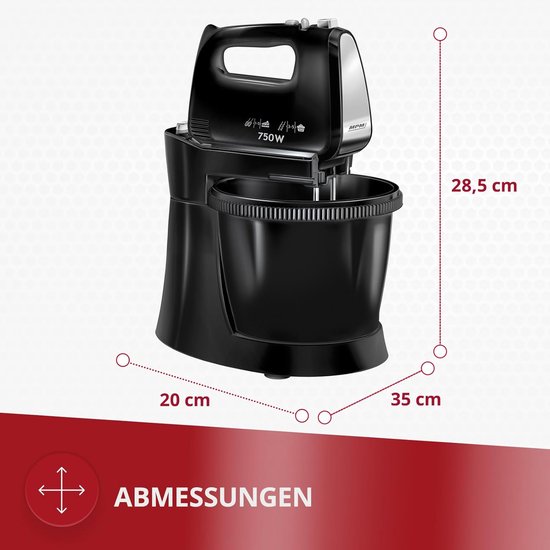Krachtige Elektrische Handmixer met 5 Snelheden Zwart van Merkloos — afbeelding 4