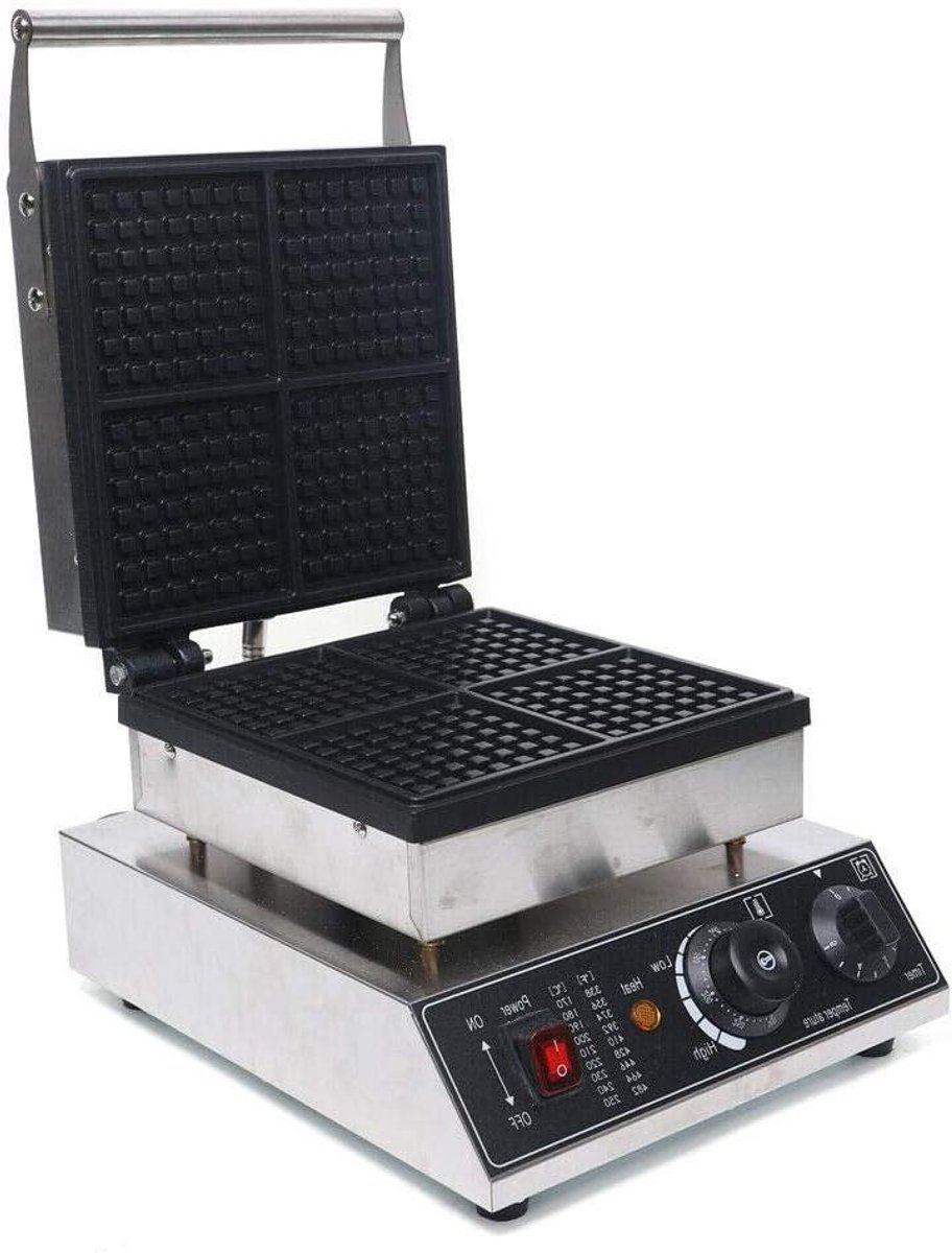 Wafelijzer - Wafelmaker Donutmaker - Ontbijt Maken - 6 Stijlen Keuze - 2000 Watt - Zilver