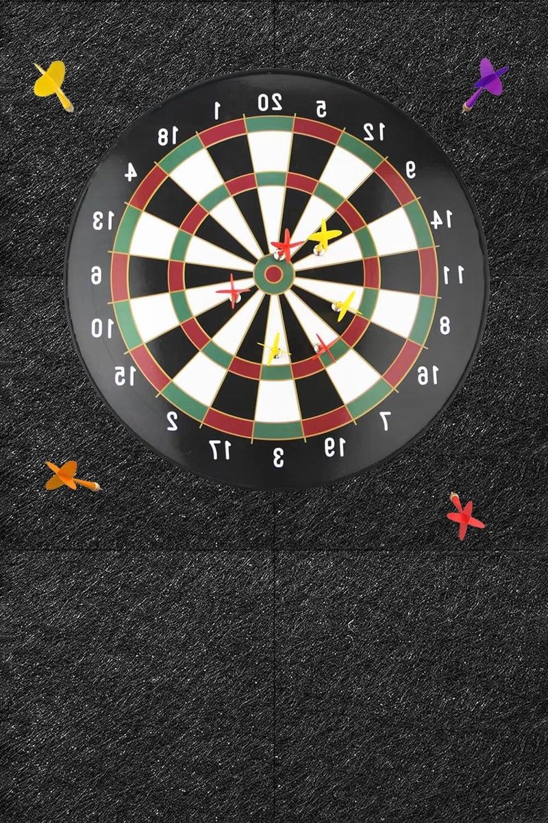 Dartbord Wandbescherming - Vilt Prikbord - Muren Beschermen - Zelfherstellend Oppervlak - 90x60 cm - Zwart
