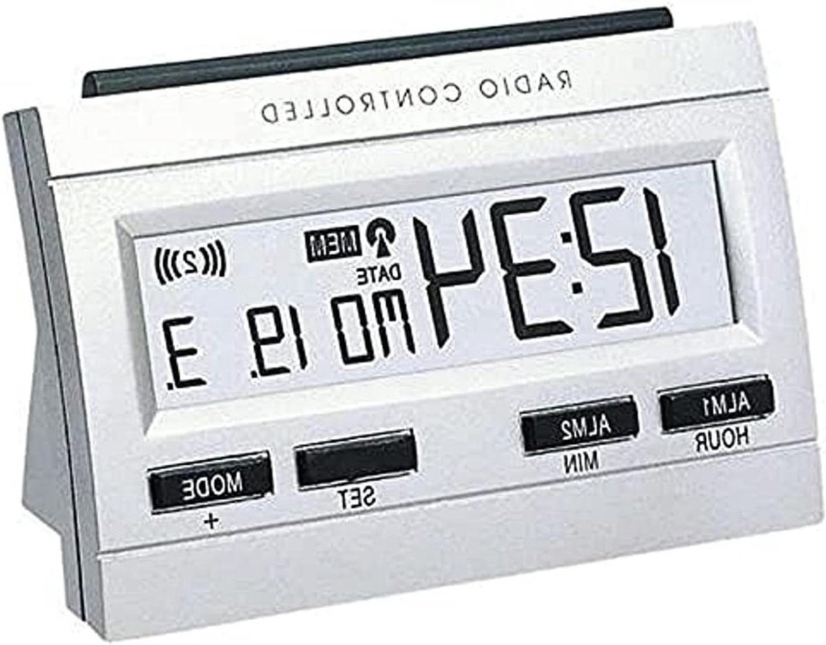 Radiowekker - Digitale wekker - Wakker Worden - Memo Alarmfunctie - 102 x 69 cm - Zilver