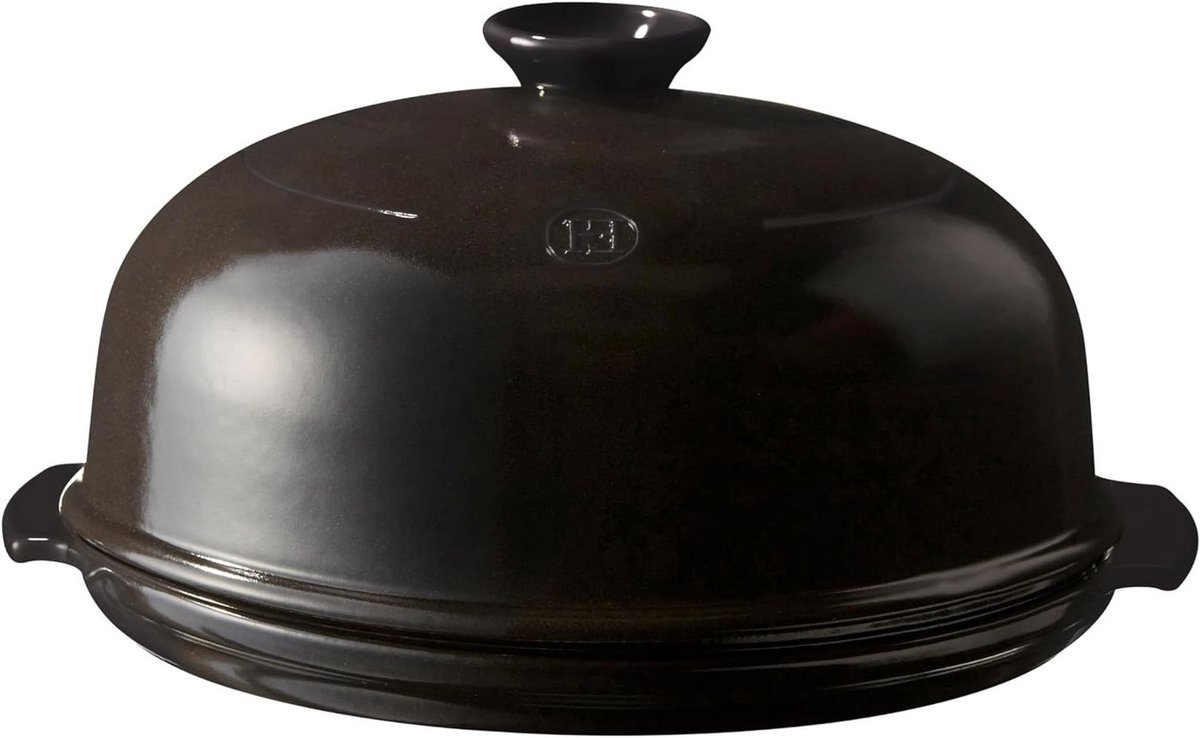 Broodklok - Broodbakvorm Deksel - Brood Bakken - Refractaire Keramiek - 28.5 x 28.5 x 16.5 cm - Antraciet