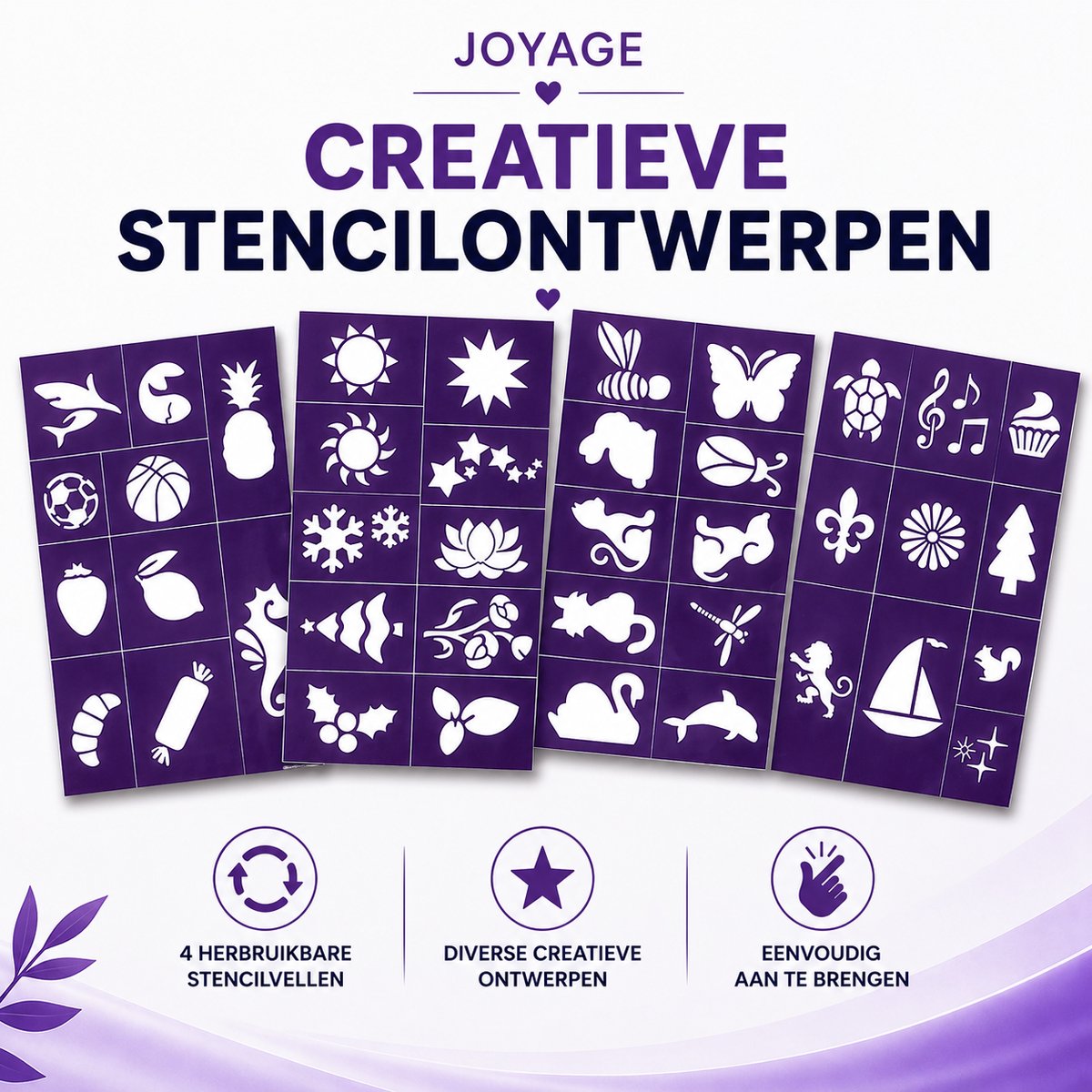 Joyage Schmink kinderen & volwassenen - Op waterbasis - Sjablonen en penselen - Schminkset Elf Make up Kinderen - Face paint palette - Grime Halloween Schmink palet wit - Kinderschmink voor grimas - Gezichtsverf grimeren - Smink sinterklaas cadeau — cadeau in Hobby - foto 7