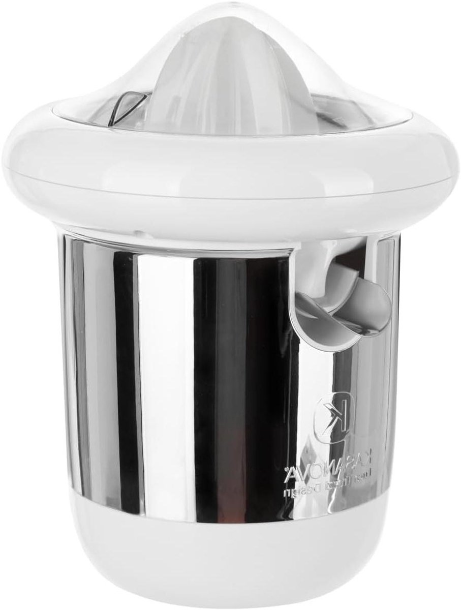 Elektrische Citruspers - Sapcentrifuge - Vers Sap Maken - Dubbele Perskegels - 18 x 18 x 215 cm - Verchroomd Wit