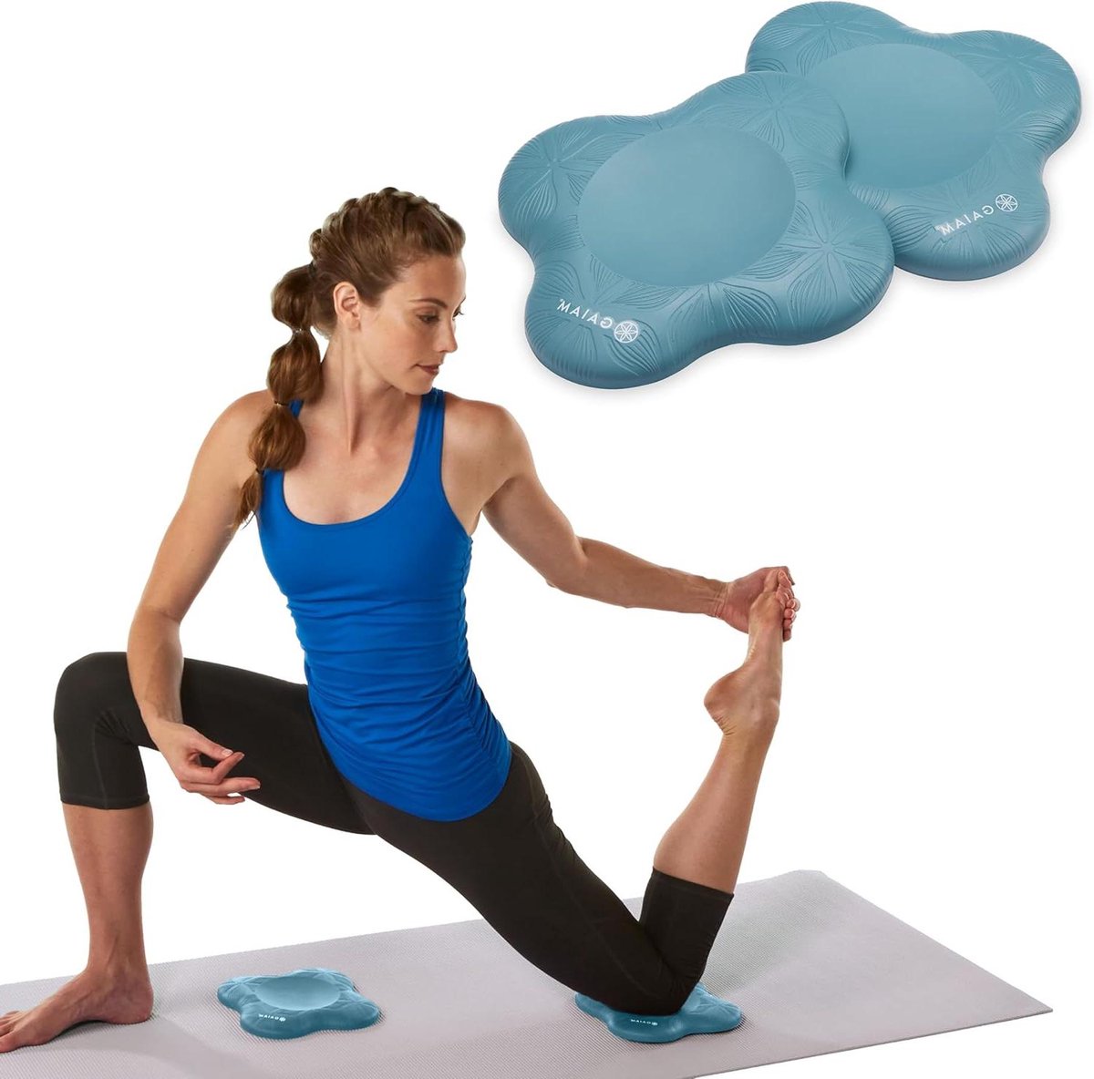 Yoga Kniebeschermers - Kniekussens Fitness - Comfortabel Trainen - Antislip Grip - Set van 2 - Zeevruchten