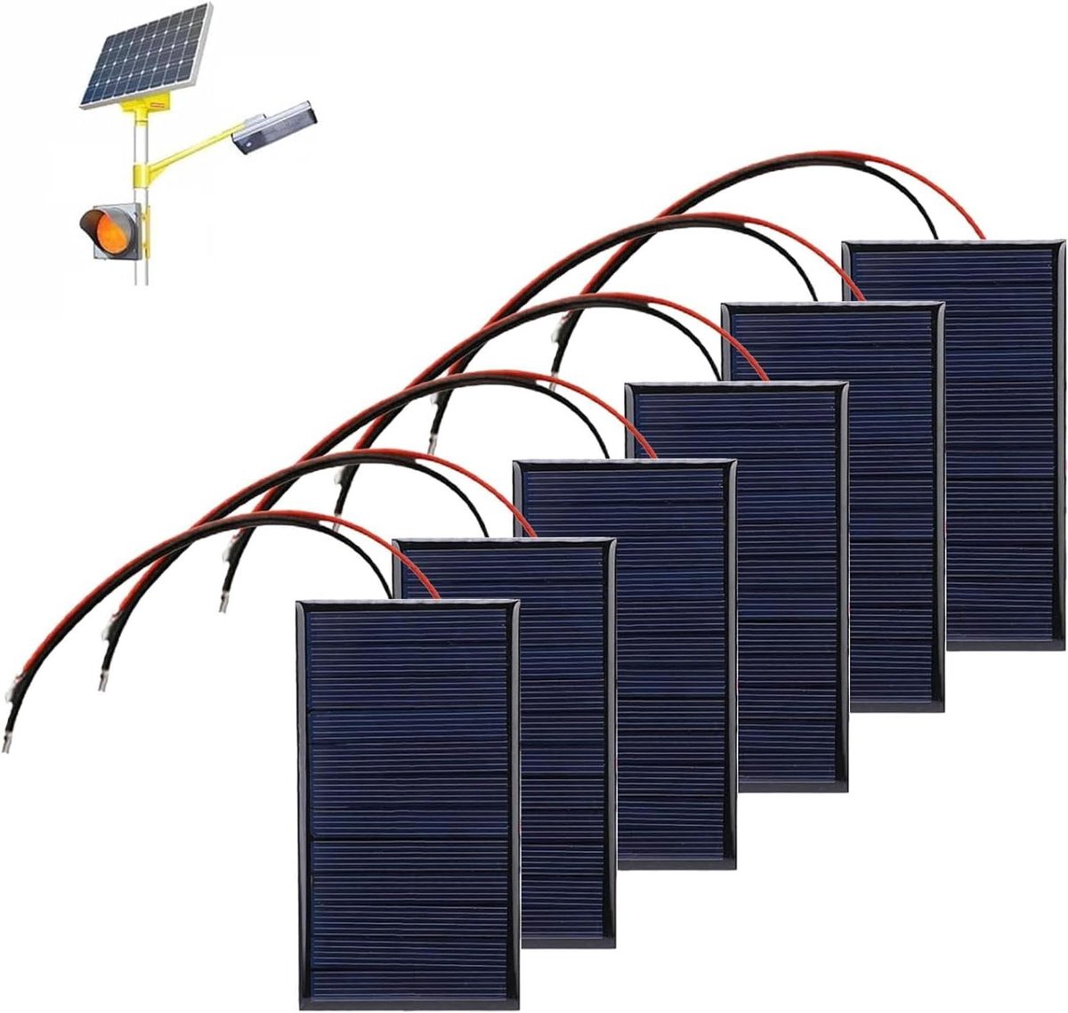 Mini Zonnepanelen - Zonnecellen Micro - Doe-het-zelf Projecten - Hoge Energie-efficiëntie - 62 x 36 mm - Zwart