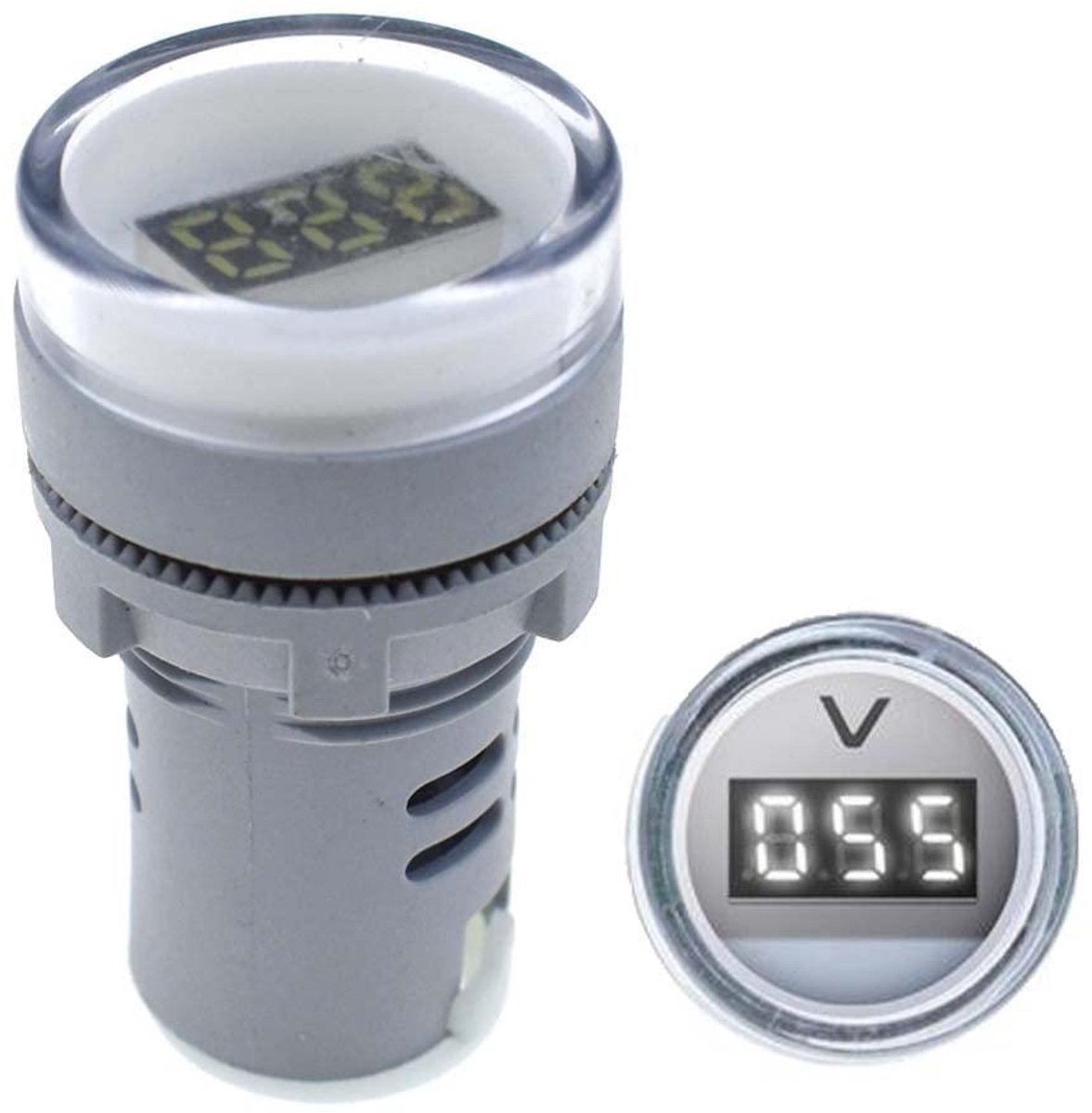 Mini Voltmeter - Spanningsmeter Digitale Indicator - Elektrische Inspectie - LED Display - 60-500V - Wit
