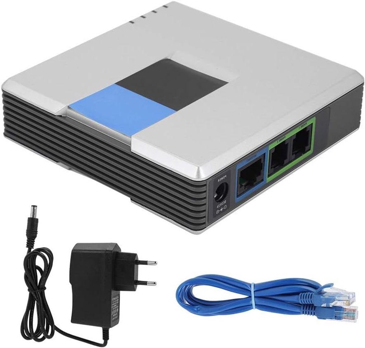 VoIP Gateway Adapter - Internet Telefoon Adapter - Wereldwijde Gesprekken - Twee Telefoon Poorten