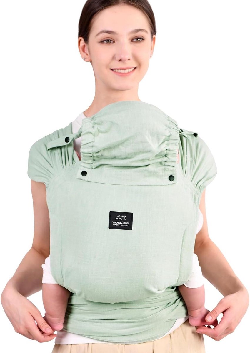 Baby Draagzak - Baby Carrier - Baby Dragen - Verstelbaar Systeem - 50-98 cm - Groen
