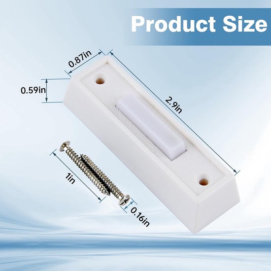 Verlichte Deurbel Knop - Drukknop Vervanging - Bezoekers Ontvangen - LED Verlichting - 7.4 x 2.2 x 1.5 cm - Wit — afbeelding 2