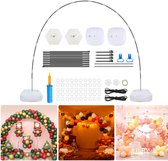 Verstelbare Ballonnenboog Frame Set 3m x 2,7m Compleet Pakket met Carbon Vezel Stokken, Waterzakken, Pomptje en Bevestigingsaccessoires voor Bruiloft, Verjaardag, Winkelopening & Feestdecoratie