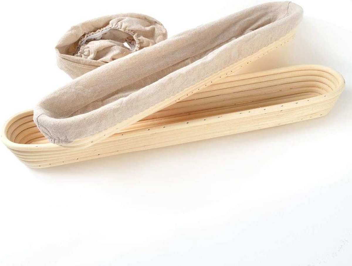 Brood Mand - Rijsmand Deeg - Brood Bakken - Natuurlijk Rotan - 2 Stuks 400g - Bruin