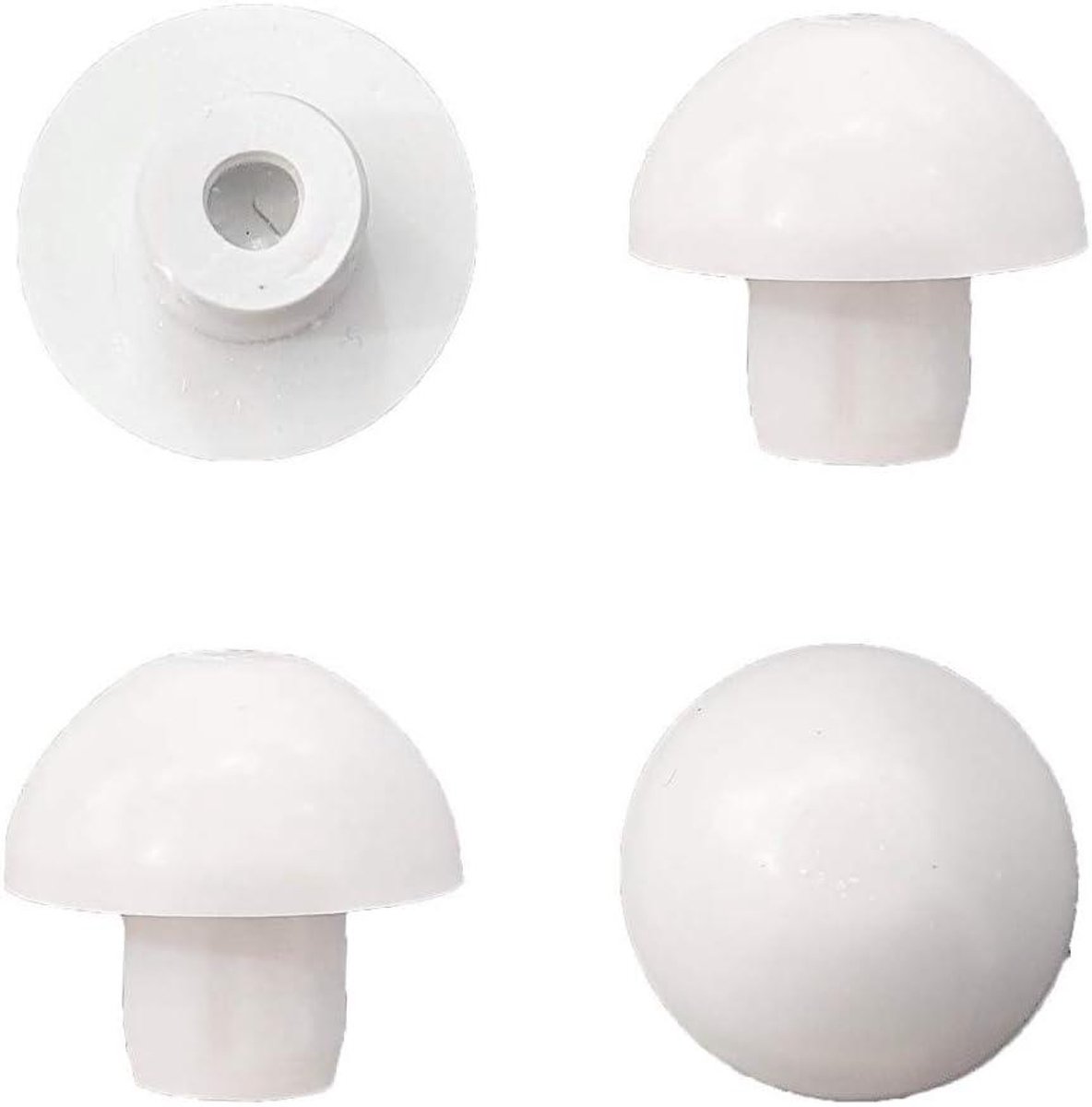 WC-bril buffers - Toiletring dempers - WC-bril reparatie - 4-delige set - 07 cm hoog - Wit