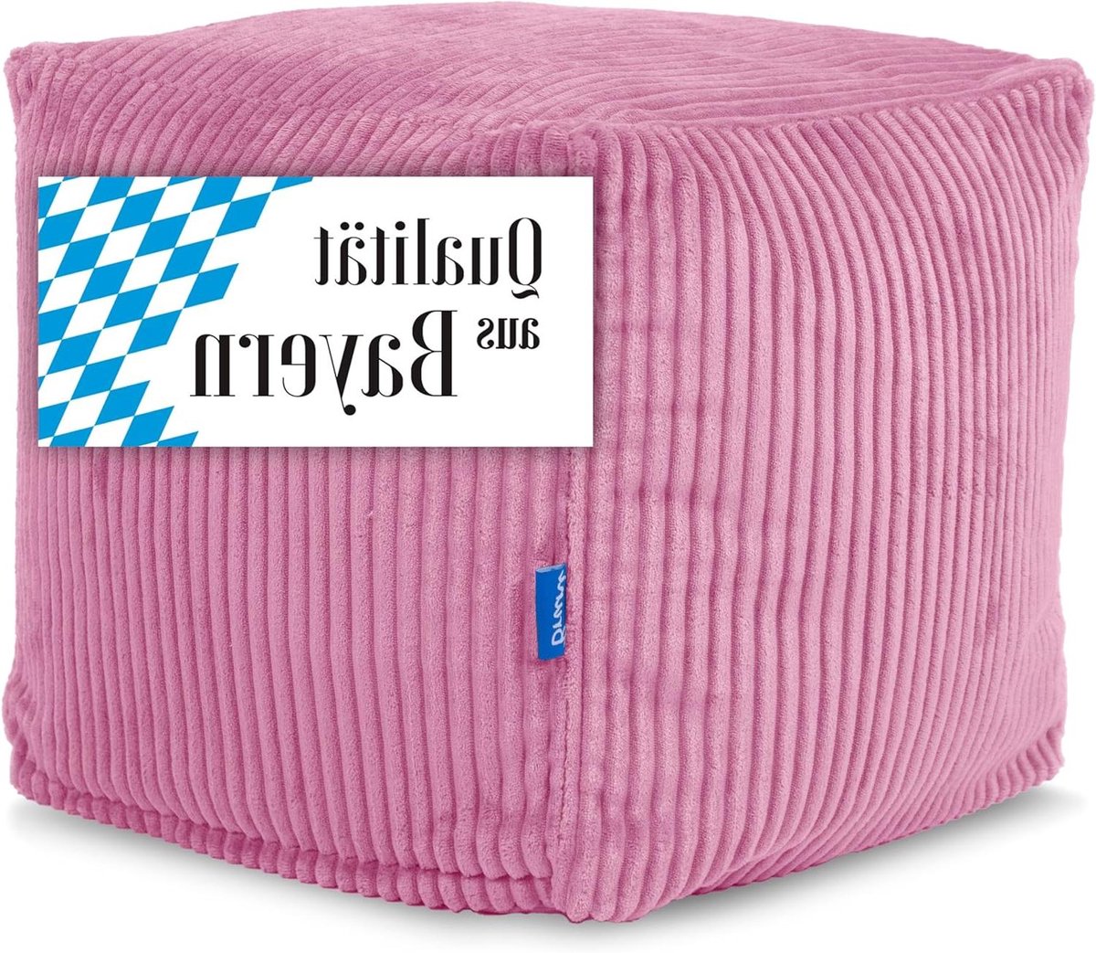 Zitkubus Corduroy - Poef Voetenbank - Extra Zitplaats - Stevig Ontwerp - 40 x 40 x 40 cm - Roze