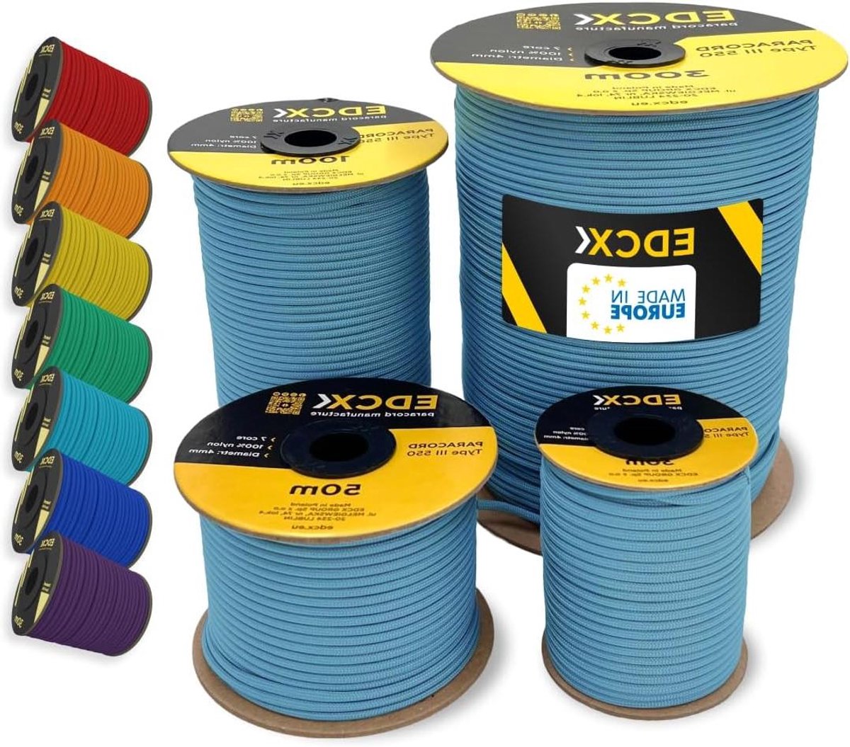 Nylon Paracord - Stevig Touw - Outdoor Avonturen - 7-Strands Kern - 300 Meter - Hemelsblauw