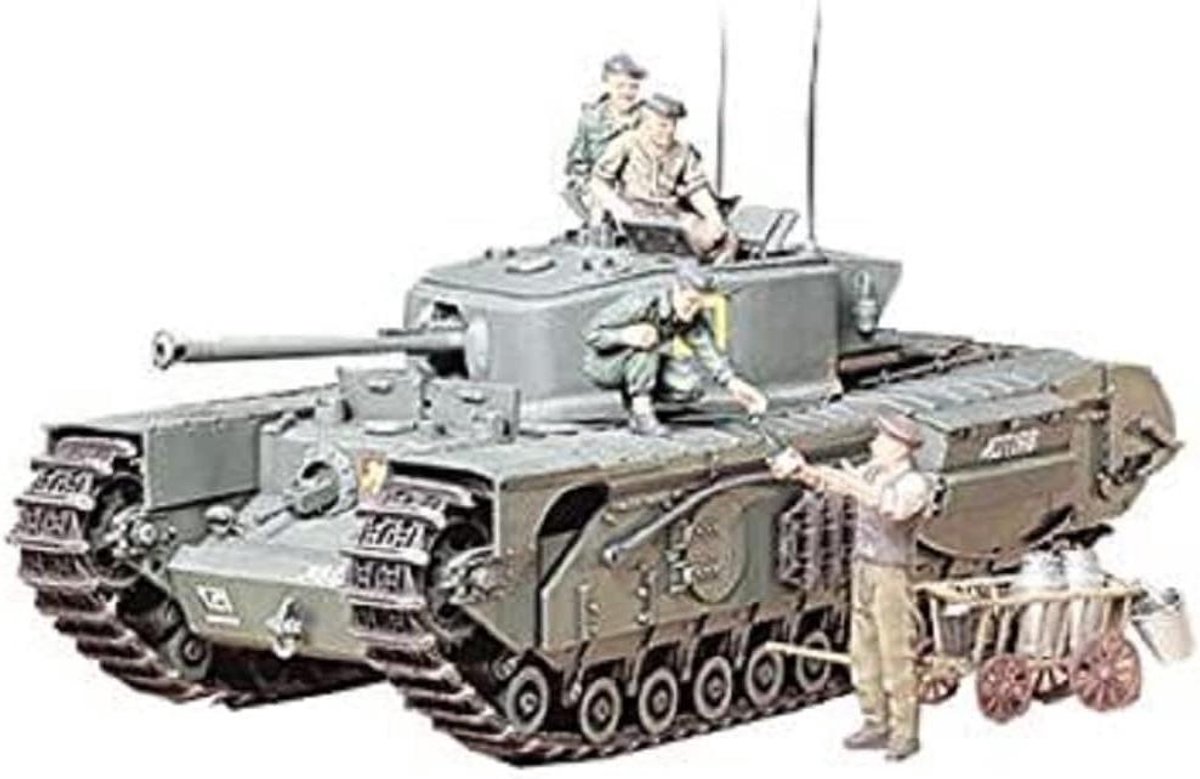 Militaire Tank Modelbouw - Bouwpakket Voertuig - Gedetailleerd Bouwen - Inclusief 4 Figuren - Schaal 1:35 - Diverse Kleuren