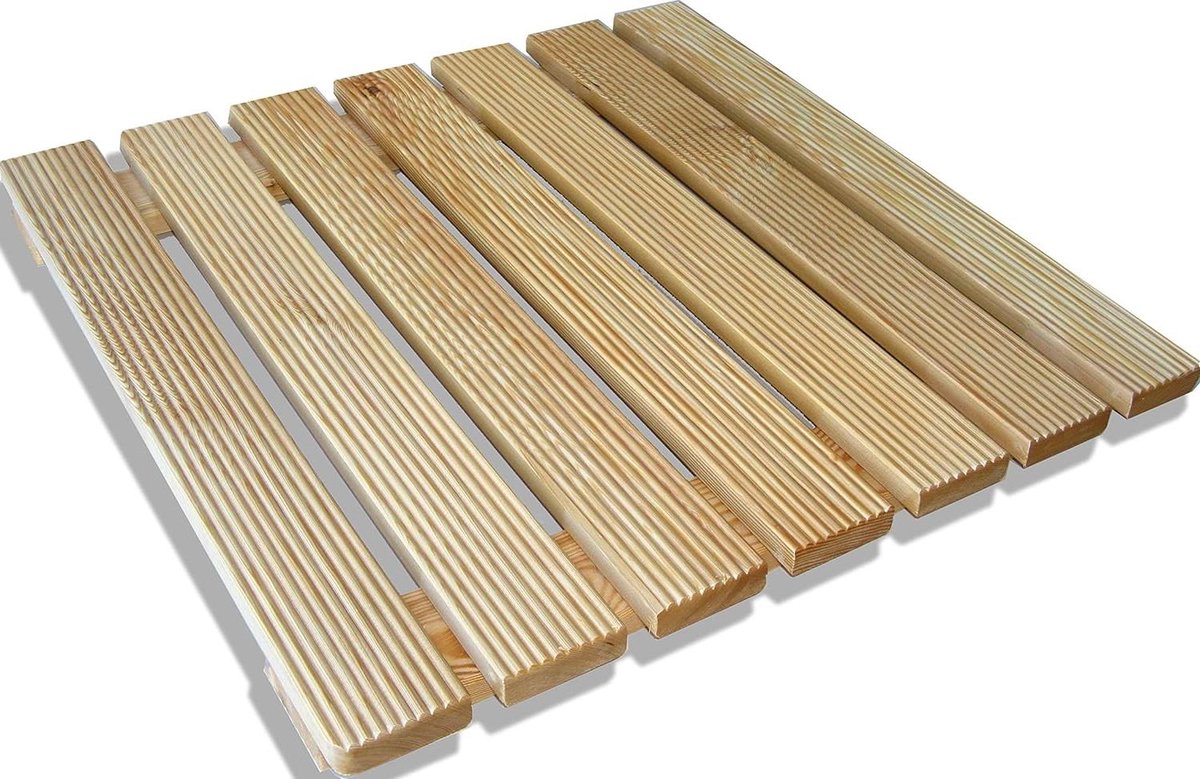 Doucheplank Hout - Douchebankje Lariks - Comfortabel Douchen - Antislip Profiel - 58 x 58 cm - Natuurlijk Hout